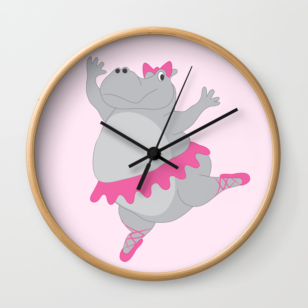 Download Hippo Ballerina Wall Clock By Kristenswanson Society6