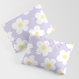 Lavender 70's Retro Flower Power Pillow Sham