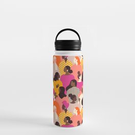 Female diverse faces pink Water Bottle
