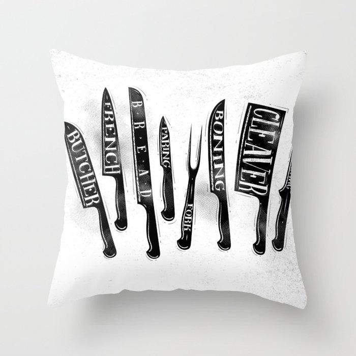 Kitchen knife Throw Pillow by anna42f Society6