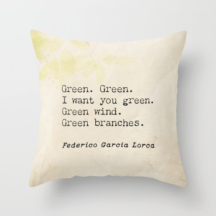 Federico García Lorca vers 2 Throw Pillow