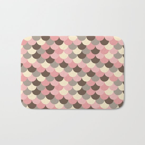 Strawberry Mouse Fish Scale Pattern Bath Mat