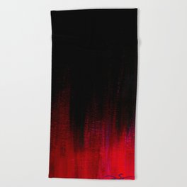 Red and Black Abstract Beach Towel