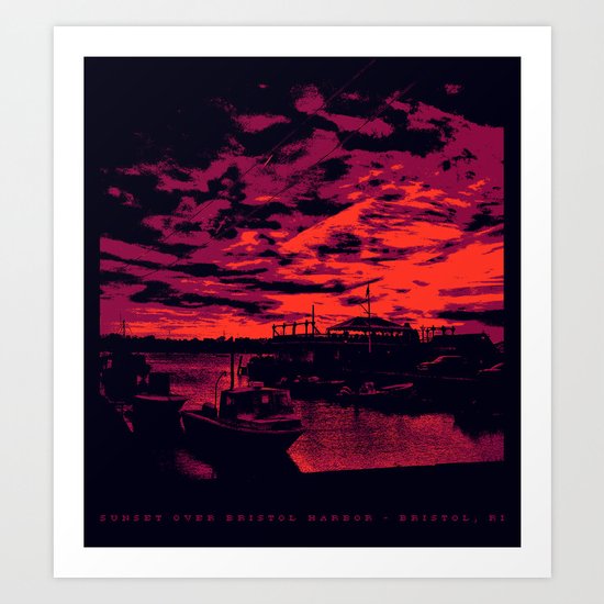 Sunset Over Bristol Harbor 2 Art Print