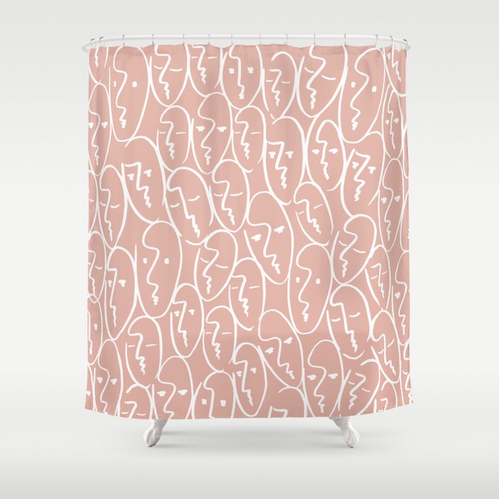 faces (pink) Shower Curtain