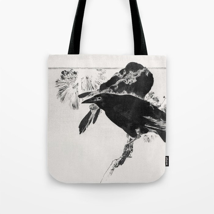 VIntage Japanese Raven Painting Tote Bag