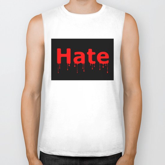 Hate Blood Text Black Biker Tank