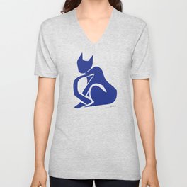 Henri Matisse - Le Chat Bleu (Blue Cat) Artwork - Prints, Posters, Tshirts, Bags, Mugs, Men, V Neck T Shirt
