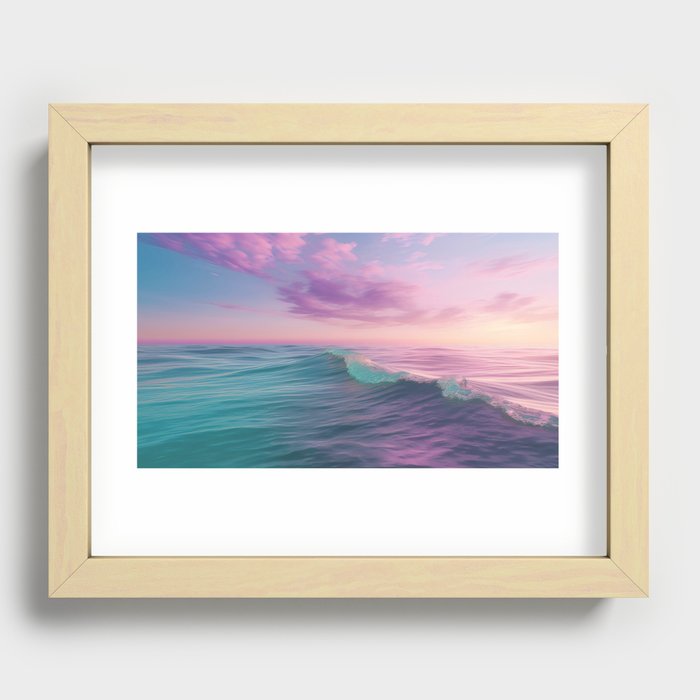 Candy Waves | Pastel Ocean Shoreline off Coast of California Art Print | 03 Recessed Framed Print
