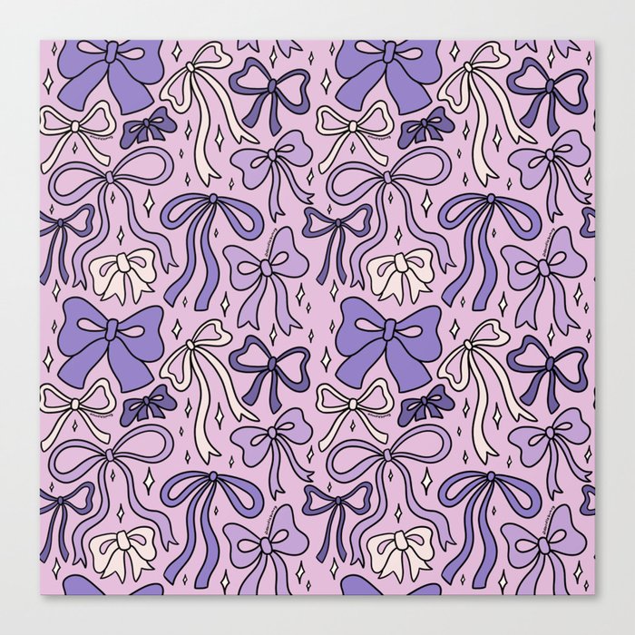 Purple Bow Print Canvas Print