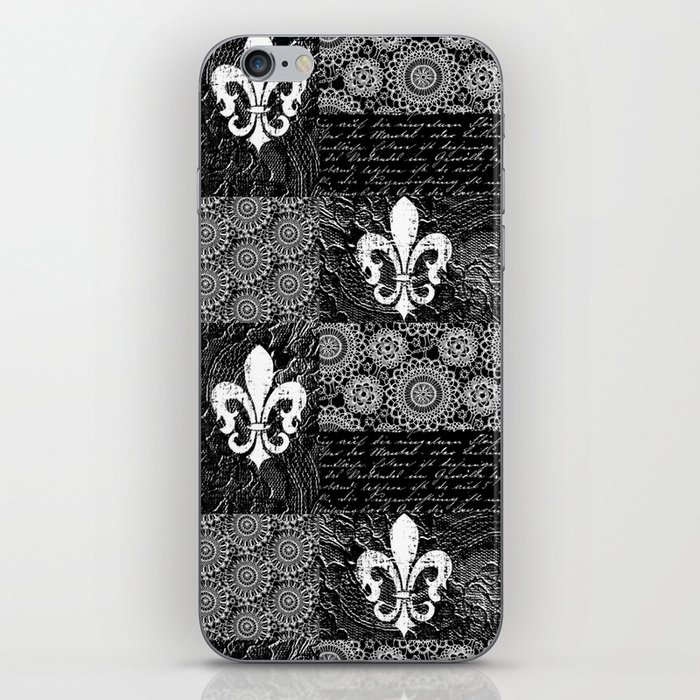 Black and white lace iPhone Skin