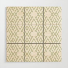 Green and White Geometric Striped Art Deco Pattern - Diamond Vogel 2022 Popular Color Balance 0748 Wood Wall Art