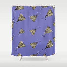 Moths Purple Shower Curtain