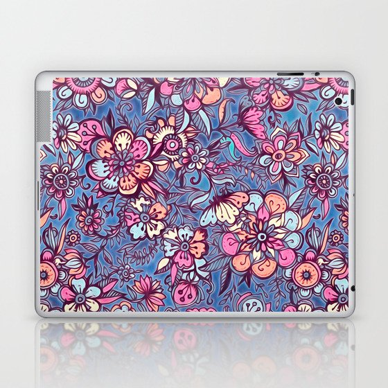 Sweet Spring Floral - soft indigo & candy pastels Laptop & iPad Skin