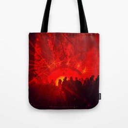 "On fire" - Light cycles laser light show Adelaide South Australia Tote Bag