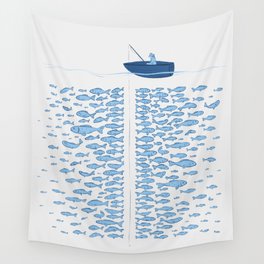 217 Finicky Fish (plenty of fish in the sea) Wall Tapestry