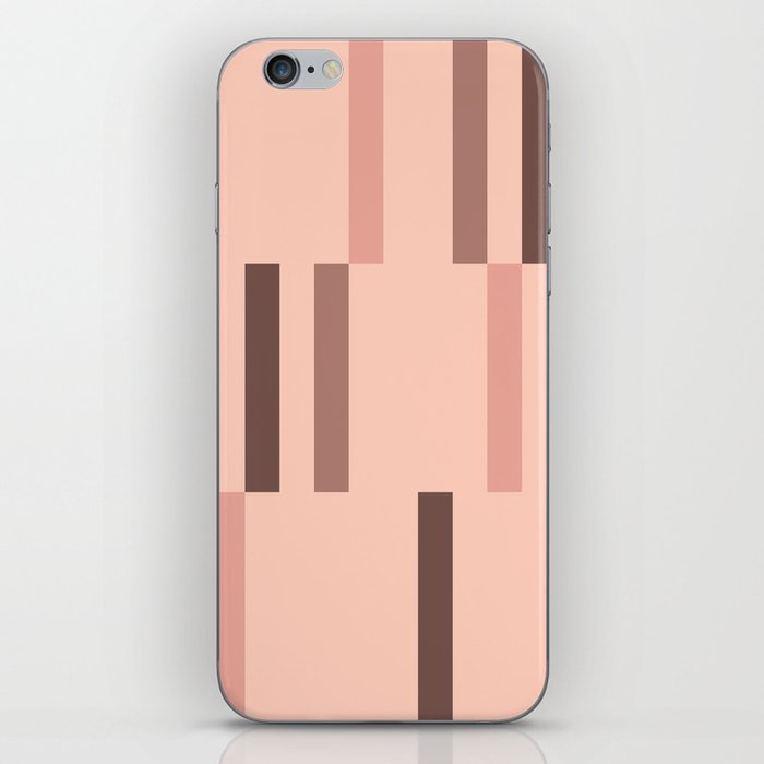 Retro Abstract Art Lines Light Salmon Pink iPhone Skin