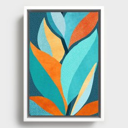 Abstract Tropical Foliage Framed Canvas