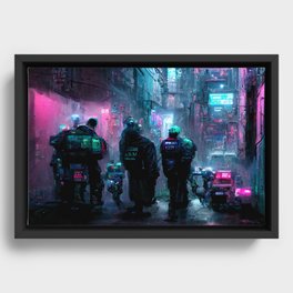 Cyberpunk Alleyway Framed Canvas