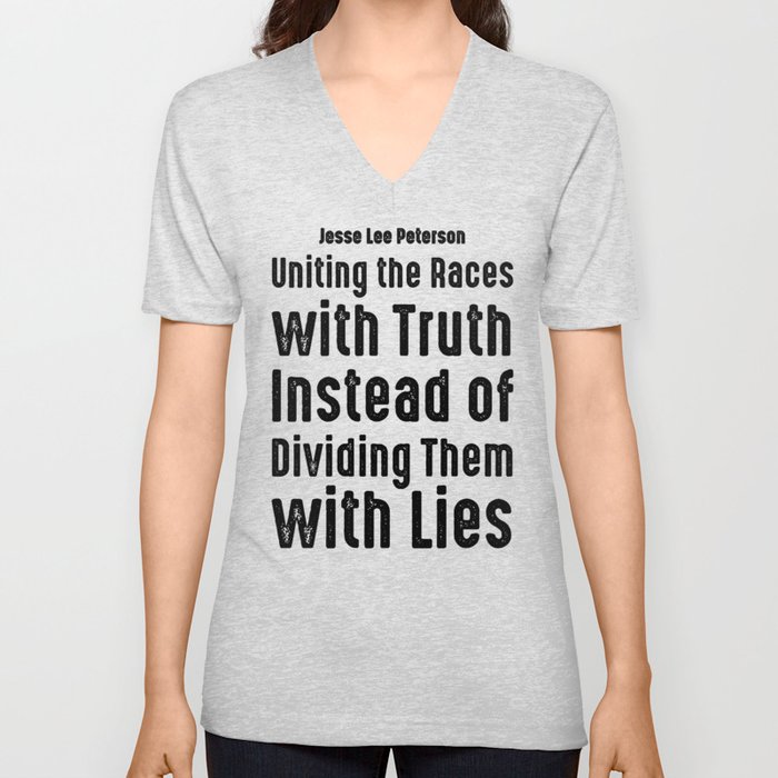 Uniting the races -black ink- V Neck T Shirt