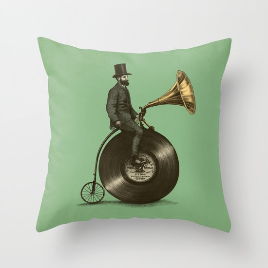 Music Man (Green Option) Throw Pillow