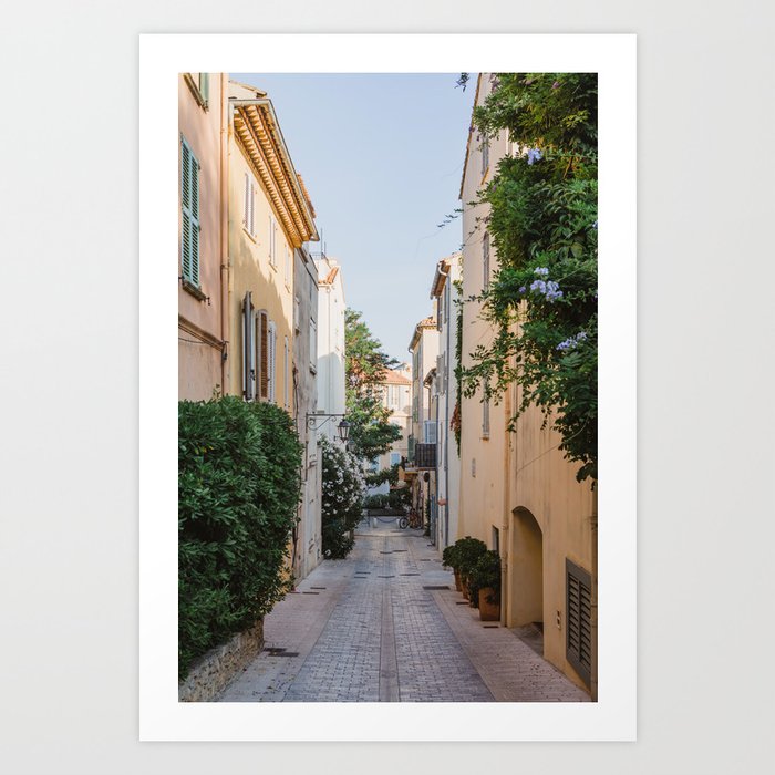 European small street South France Saint-Tropez | Fine Art Travel Photography Art Print