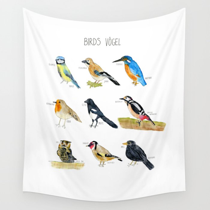 Birds / Vögel Wall Tapestry