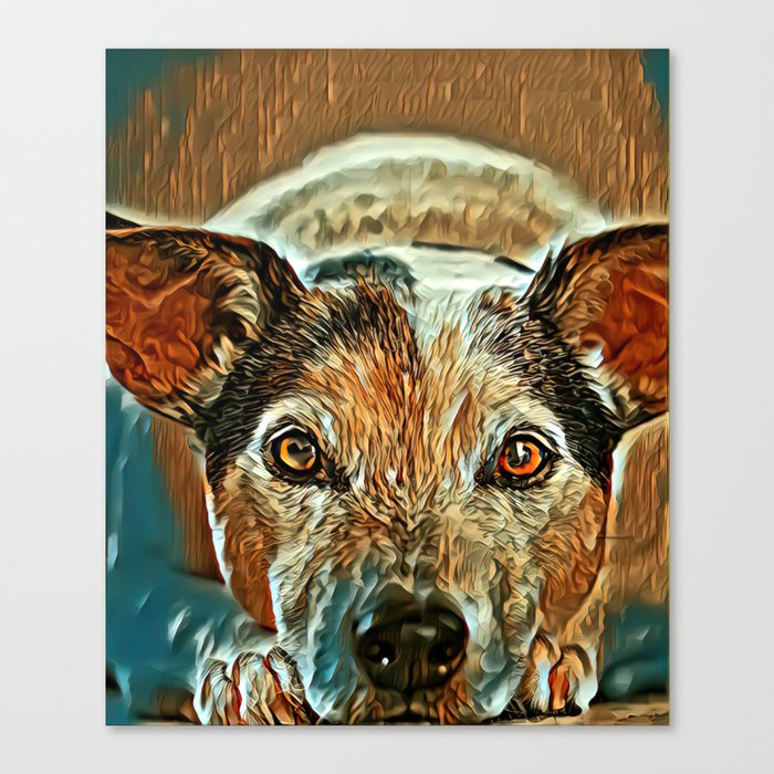 dog art colorfull Canvas Print