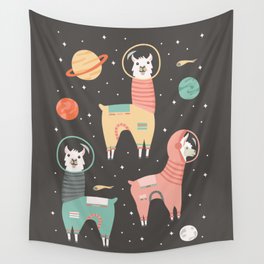 Astronaut Llamas in Space Wall Tapestry