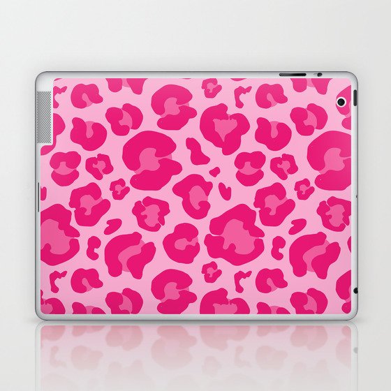 Pink Leopard Print Pattern Wallpaper - Preppy Aesthetic Laptop & iPad Skin