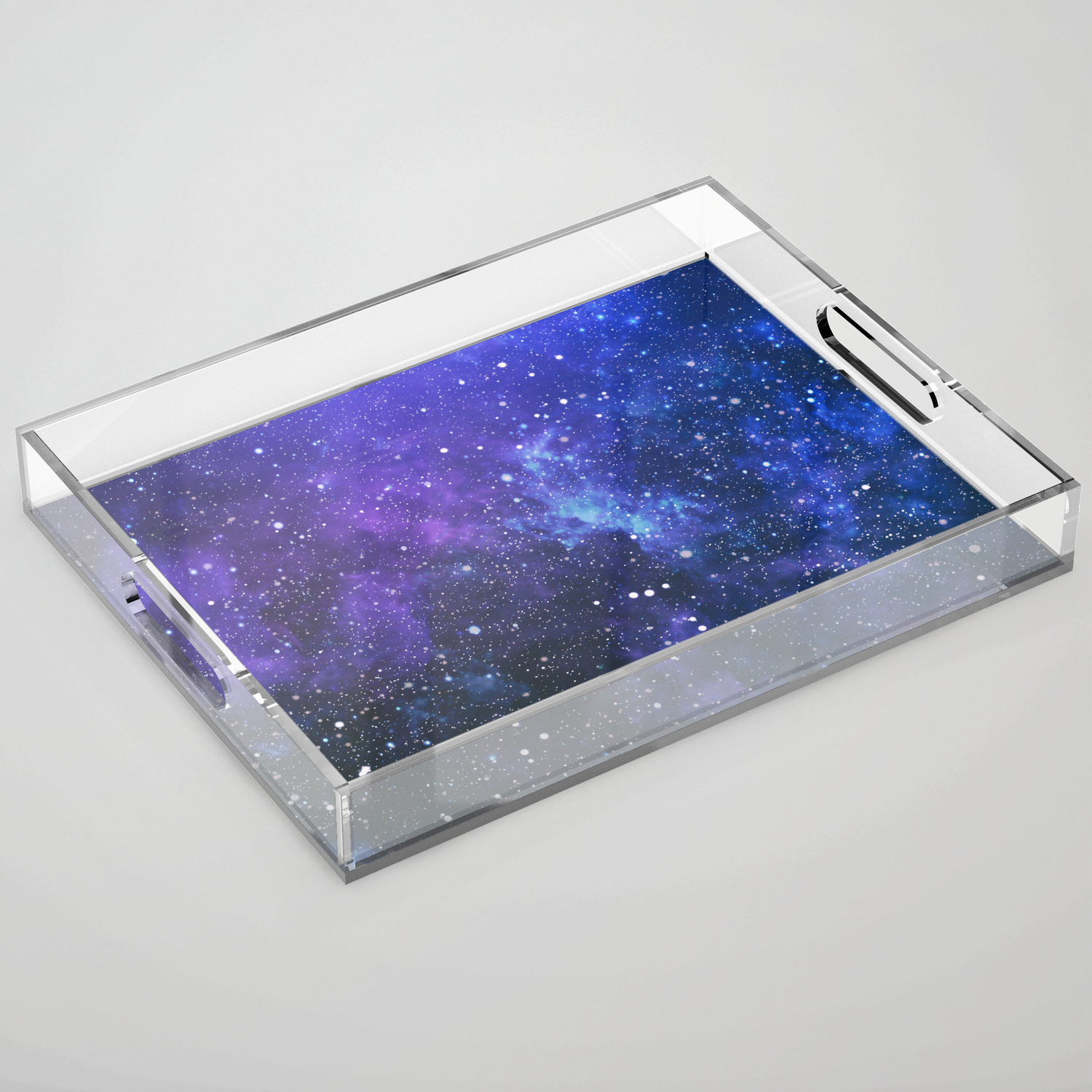 Purple Galaxy Painting Acrylic Tray By Newburydesigns Society6