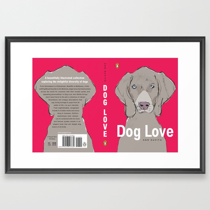 Dog Love Cover Spread Framed Art Print