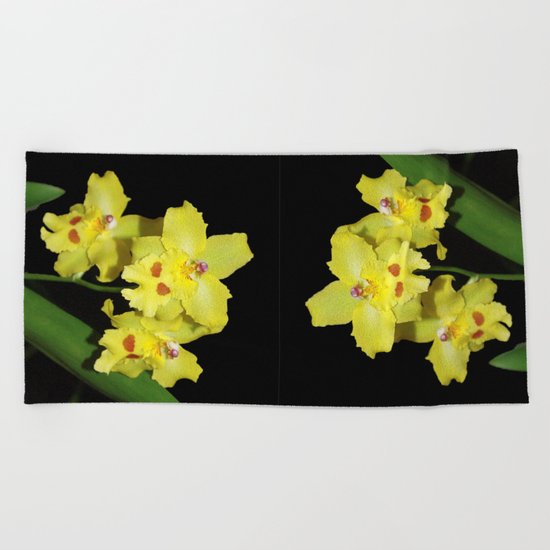 Glorious Golden Orchid - Odontonia Yellow Parade Alpine Beach Towel