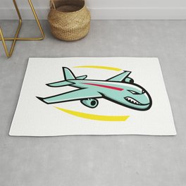 Angry Jumbo Jet Plane Mascot Rug