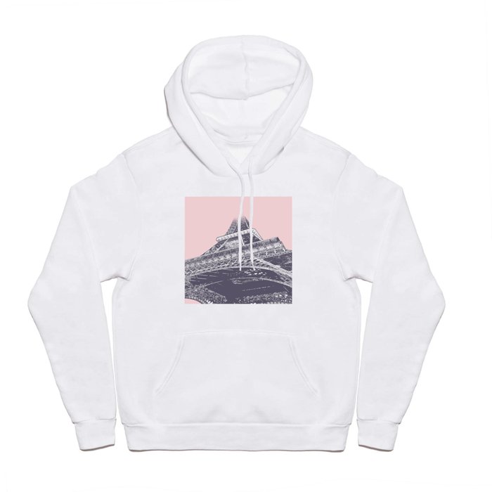 Eiffel Tower into the Clouds, Paris. Bold print. Hoody