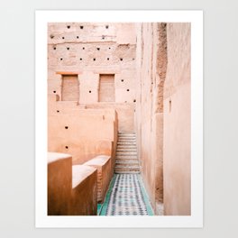 Colors of Marrakech Morocco - El badi palace photo print | Pastel travel photography art Art Print