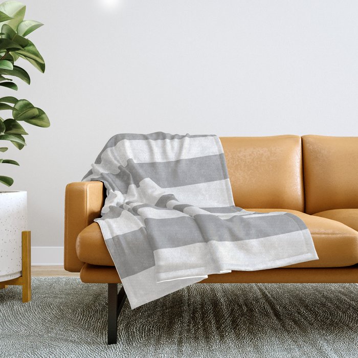 Silver chalice - solid color - white stripes pattern Throw Blanket