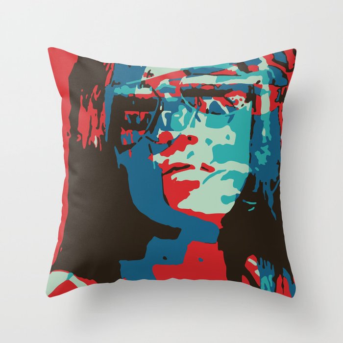 Portrait in Red Throw Pillow