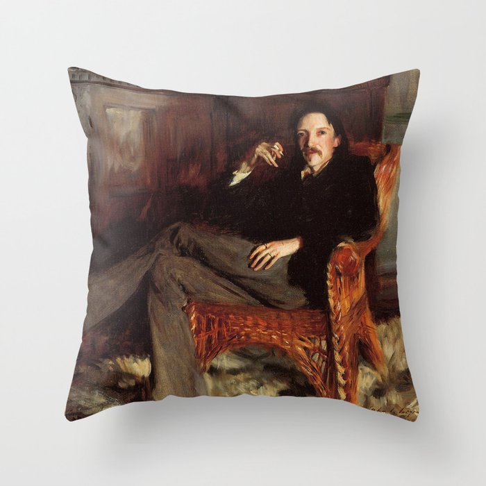 John Singer Sargent Robert Louis Stevenson 1887 Throw Pillow