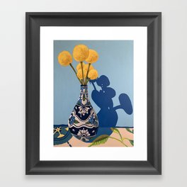 Vase with Yellow Flowers Framed Art Print