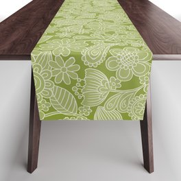 70s Floral- Green Table Runner