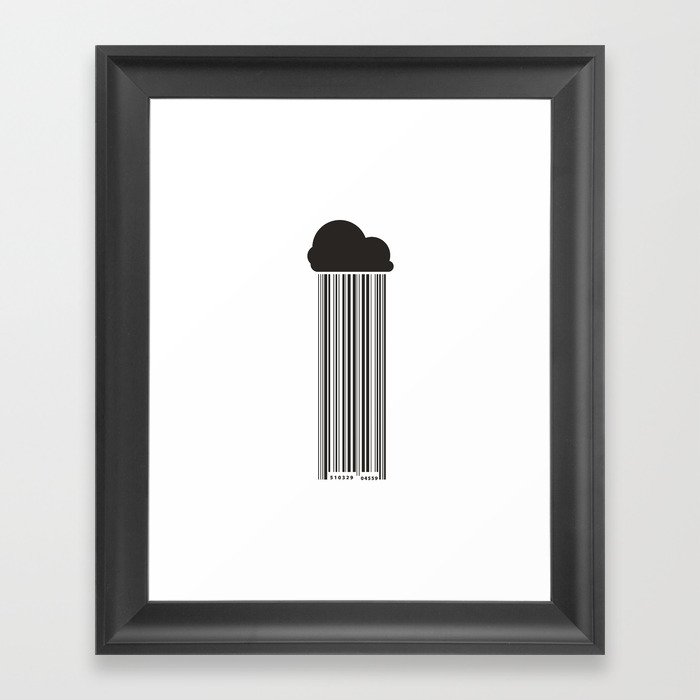 Barcode Rain Framed Art Print