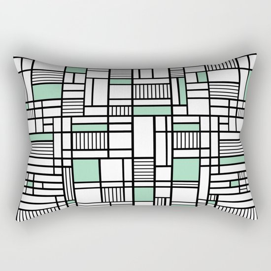 Map Lines Mint Rectangular Pillow