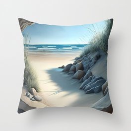 Sound of Serenity Beach Prints Throw Pillow