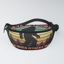 Bigfoot Funny Believe In Yourself Motivational Sasquatch Vintage Sunset Fanny Pack
