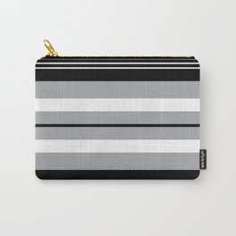 Classic black , gray and white stripes pattern Carry-All Pouch