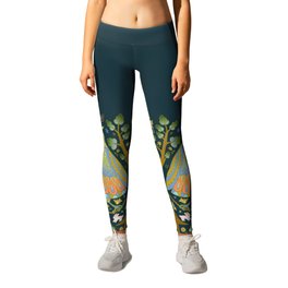 Bird on a Wire Leggings | Trees, Snake, Forest, Funny, Butterfly, Flowers, Whiterabbit, Drawing, Rabbits, Bird 