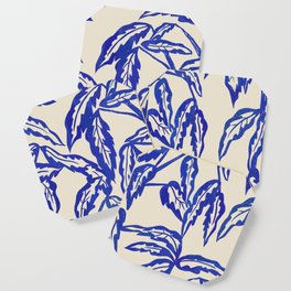 Minimal Blue Plant Coaster