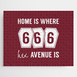 666 Hex Avenue Home - Purple Jigsaw Puzzle