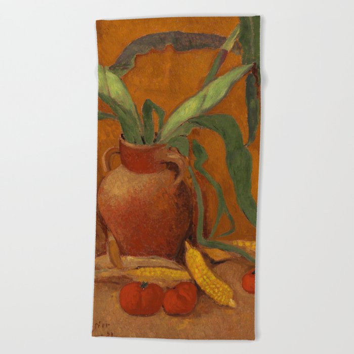  Paul Serusier Nature Morte Avec Maïs Et Tomates (1921) Beach Towel